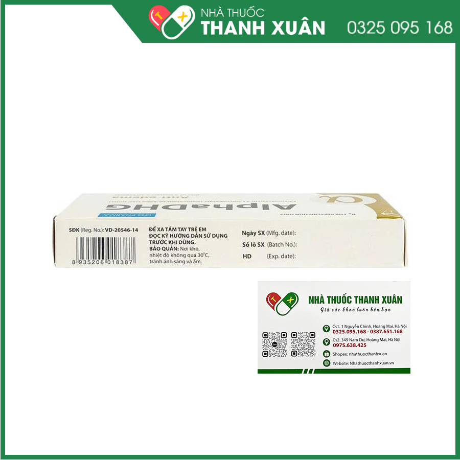 AlphaDHG thuốc điều trị phù nề sau chấn thương, phẫu thuật, bỏng